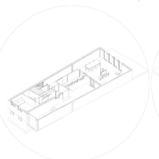3D-Grundriss Erdgeschoss möbliert